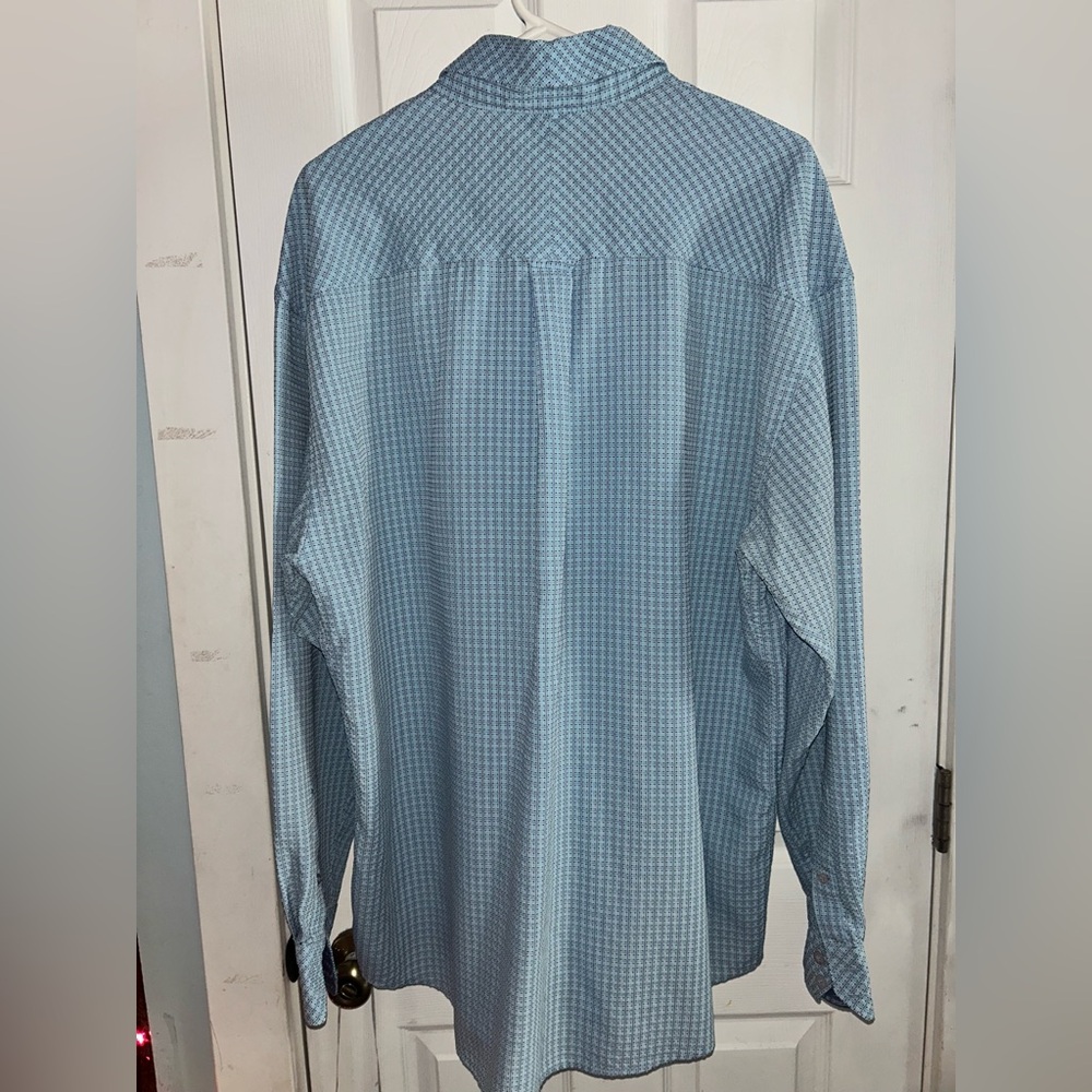 Bugatchi Men's Blue Patterned Button Down Shirt - image 4